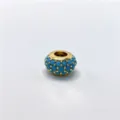 Gold-plated turquoise charm bead large hole DIY jewelry accessory bracelet necklace - Gold (D12)