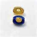 Perle Tonneau Émaillée Bleue Plaqué Or DIY Collier Bracelet Accessoire avec Cristal Jaune - A Novembre jaune / Accessoire seul (sans cordon)