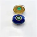 Perle tonneau émaillée plaqué cuivre accessoire DIY collier bracelet pierre verte - A Mai vert / Accessoire seul (sans cordon)