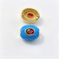 Perle tonneau en cuivre avec huile goutte et cristal rouge pour accessoire bracelet collier DIY - C Janvier rouge grenat / Accessoire seul (sans cordon)