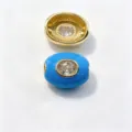 Perle tonneau en émail plaqué cuivre pendentif DIY pour collier bracelet accessoires - C Avril blanc / Accessoire seul (sans cordon)