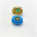 Perle tonneau émaillée en cuivre avec pierre verte pour fabrication de bijoux et bracelets DIY - C Mai vert / Accessoire seul (sans cordon)