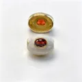 Perle charm DIY plaquee cuivre avec email blanc et pierre rouge pour fabrication bijoux - D Janvier rouge grenat / Accessoire seul (sans cordon)