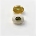 Perle tonneau en émail plaqué or pour bijoux DIY accessoires avec pierre verte collier bracelet - D août vert olive / Accessoire seul (sans cordon)