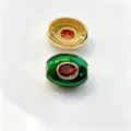Breloque perle tonneau en cuivre plaqué huile avec pierre rouge pour collier bracelet DIY - E janvier rouge grenat / Accessoire seul (sans cordon)
