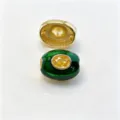 Perle tonneau en cuivre émail vert accessoire de bijoux DIY avec cristal jaune variante - E Novembre jaune / Accessoire seul (sans cordon)