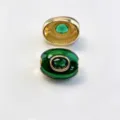 Perle breloque DIY en cuivre émail vert pour fabrication de colliers et bracelets faits à la main. - E mai vert / Accessoire seul (sans cordon)