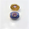 Perle Tonneau Huile Goutte Violette Cuivre Plaquée DIY Collier Bracelet Accessoire Pièce - F Février violet / Accessoire seul (sans cordon)