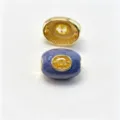 Accessoire de bijoux perle tonneau DIY plaqué cuivre avec émail violet et cristal jaune - F novembre jaune / Accessoire seul (sans cordon)