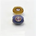 Perle charm DIY plaquée cuivre avec motif émail violet et zircone rose pour bracelet. - F Juin violet clair / Accessoire seul (sans cordon)