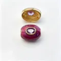 Perle tonneau plaqué cuivre goutte d'huile DIY accessoire bijou avec pierre violette bracelet. - G février violet / Accessoire seul (sans cordon)