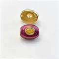 Perle baril émaillée plaquée cuivre, accessoire de bijoux DIY coloré pour collier ou bracelet. - G novembre jaune / Accessoire seul (sans cordon)