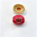 Perle tonneau rouge plaquée cuivre huile goutte DIY breloque bracelet collier bijoux - H janvier rouge grenat / Accessoire seul (sans cordon)