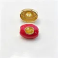 Perle tonneau DIY plaquée cuivre breloque pour collier et bracelet accessoires de bijoux - H novembre jaune / Accessoire seul (sans cordon)
