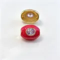 Perle tonneau en émail plaqué cuivre pendentif DIY bijoux pour collier et bracelet accessoires. - H juin violet clair / Accessoire seul (sans cordon)