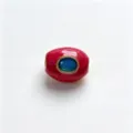 Copper plated drip oil barrel bead DIY jewelry accessory with faux blue stone for necklace. - Single Accessory (Without Cord) / H Turquoise