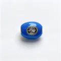 Blue enamel barrel bead DIY charm, copper plated gemstone accessory for necklace and bracelet. - C March Aquamarine / Single Accessory (Without Cord)