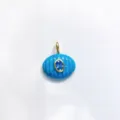 Exquisite Oval Zirconia Natural Stone Pendant Charm Necklace Fashion Accessory Detail View - Pendant Only (Without Chain) / Turquoise
