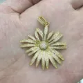 Gold-plated floral pendant featuring micro-paved sparkling stones, elegant and chic jewelry. - A3-Multi-Layer Petal Combo Style / Gold