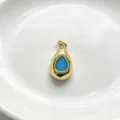 Gold teardrop pendant necklace accessory with vibrant blue stone detail, elegant style variant. - Pendant Only (Without Chain) / Blue