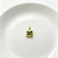 Viereckiger gruener Edelstein Anhaenger vergoldet DIY Schmuck Zubehoer fuer Halskette. - Quadratischer Grüner Zirkonia (01)