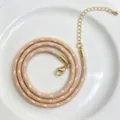 3mm gepunktete geflochtene Kordel Detail mit goldenem Karabinerhaken und Verlängerungskette. - C01-16