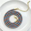 3mm grau orange geflochtene Kordel Halskette DIY handgemachte Schmuck Zubehör Detailansicht - C01-19