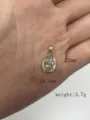 Detaillierte Ansicht des eleganten birnenförmigen Zirkonia 18K vergoldeten Anhängers mit Maßen. - Tränenförmiger Zirkonia (Z06)