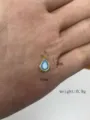 Detailed view of 18k gold plated teardrop pendant blue stone 12x8mm jewelry piece - Teardrop Blue Zirconia (Z04)