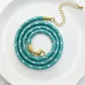 3mm farbiger gepunkteter Polyesterkern runder Seil DIY handgemachte geflochtene Halskette Detail - C01-7