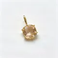 Square champagne cubic zirconia 18k gold plated pendant charm for diy jewelry making detail. - F-05 Champagne