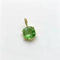 Exquisite 18k gold plated cushion cut green cubic zirconia pendant diy jewelry accessory. - F-06 Green