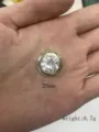 Round 18K gold plated pendant featuring a sparkling cubic zirconia stone, detail view. - Round Zirconia (Z02)