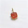Square Colored Zircon 18K Gold Plated Copper Pendant DIY Jewelry Accessory New Item - Pendant Only (Without Chain) / F-01 Watermelon Red
