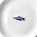 Pendentif poisson violet à rayures d'huile colorée accessoire de bijoux DIY collier variante - Pendentif Seul (Sans Chaîne) (P01-20)