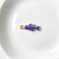 Pendentif petit poisson rayé en émail coloré accessoire collier DIY style océan bijou - Pendentif Seul (Sans Chaîne) (P01-21)
