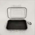 Outdoor waterproof storage box detail view, transparent plastic case with shockproof foam pad - Transparent Medium