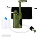Pompe à Filtre à Eau Extérieur Portable Kit de Purificateur de Survie pour Camping Rando - Vert Militaire