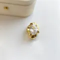 Vergoldeter Kupfer Zirkonia DIY Perle Anhänger für Armband und Halskette Schmuckherstellung - Weiß