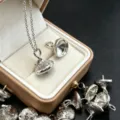Kupfer plattierte Mikropavé Zirkonia Glocken Perlenkappe DIY Schmuck Anhänger Detail. - Einzelnes Zubehör (Ohne Kette) / Silber