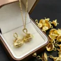 Vergoldete Mikro Pave Zirkon Glocken Anhänger Halskette DIY Schmuck Zubehör Teile - Einzelnes Zubehör (Ohne Kette) / Gold