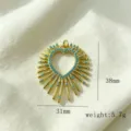 Heart micro-inlaid zircon pendant necklace trendy niche design gold jewelry 38x31mm - Sunburst Heart Pendant(J-06)