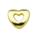 Colgante de corazón hinchado de metal bañado en oro vista detallada superficie lisa pulsera - Corazón dorado n.º 2