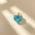Blauer Herz Zirkonia Anhänger vergoldet Kette Charm Schmuck Accessoire Mode Design. - Anhänger Ohne Kette / Himmelblau