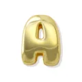Gold puffy bubble letter A charm pendant for DIY women bracelet necklace jewelry making. - Gold A