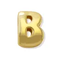 Gold puffy letter B charm, smooth glossy finish initial pendant for DIY bracelet jewelry accessory - Gold B