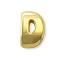 Gold glossy puffy letter D charm for DIY bracelet jewelry accessory making 1pcs. - Gold D