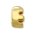 Colgante letra inflada dorada para pulsera DIY, superficie lisa accesorio elegante. - Oro E