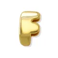 Colgante Letra F Oro Brillante Inflado Alfabeto Abalorio para Pulsera Joyería DIY - Oro F