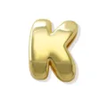 Abalorio de pulsera letra K dorada abultada, colgante alfabeto 3D brillante para joyas de mujer. - Oro K